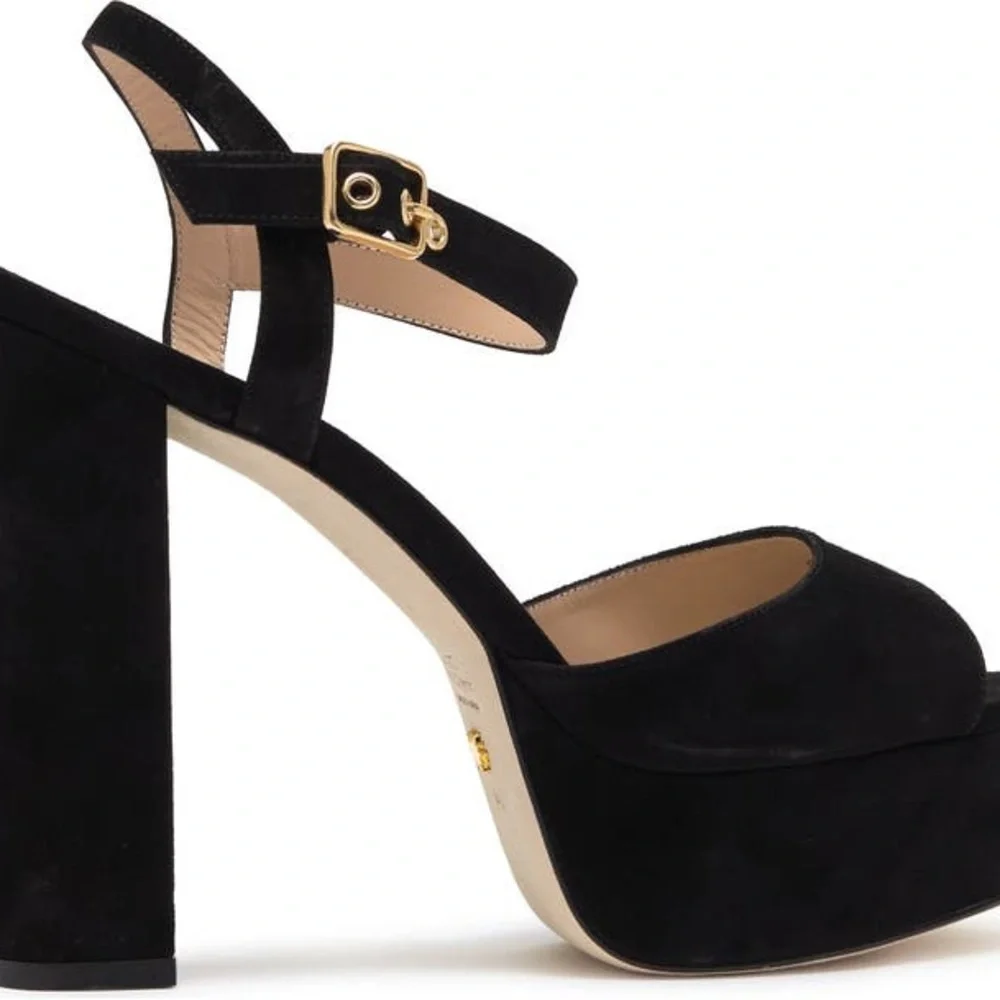 Stuart Weitzman Ryder Platform Sandal Black Shoes Size 9B New